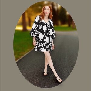 Kate Spade/Target Collab Vibrant Mini Dress. Black & White. Size: L NWT